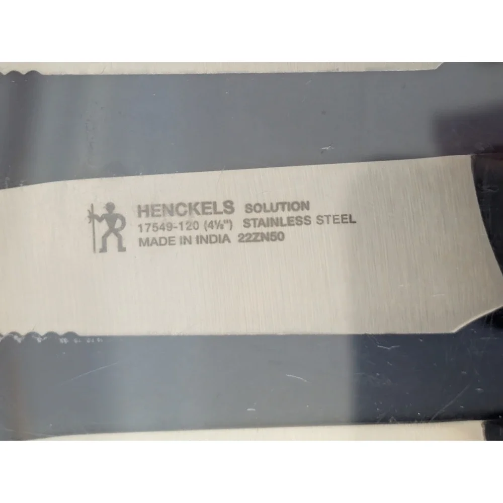 Henckels Solution 4pc Steak Knife Set Stainless Steel Serrated 17551-000